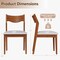 Wooden Dining Chair Set of 2 with Rubber Wood Frame and Wide Padded Seat-Walnut